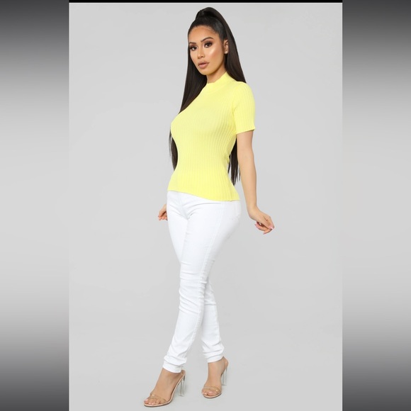 FN Ribbed Top - Yellow - Picture 3 of 12